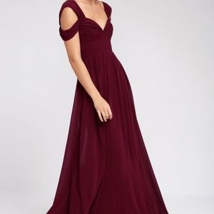Lulu's Make Me Move Maxi Burgundy Dress